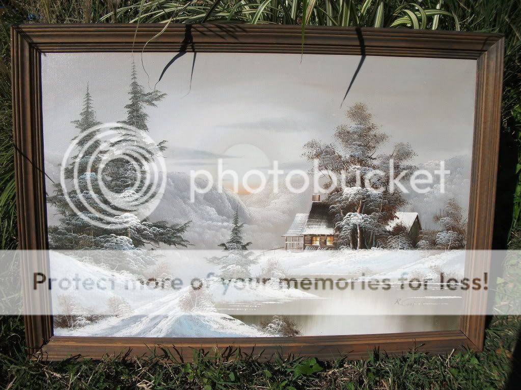 LARGE Original OiL PAiNTiNG SiGNED(R.Cooper)Realism Winter Landscape